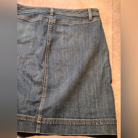 Talbots Denim Pencil Skirt Womens 8  Classic Y2K Preppy Blue Faux Pockets Cotton - Picture 7 of 7